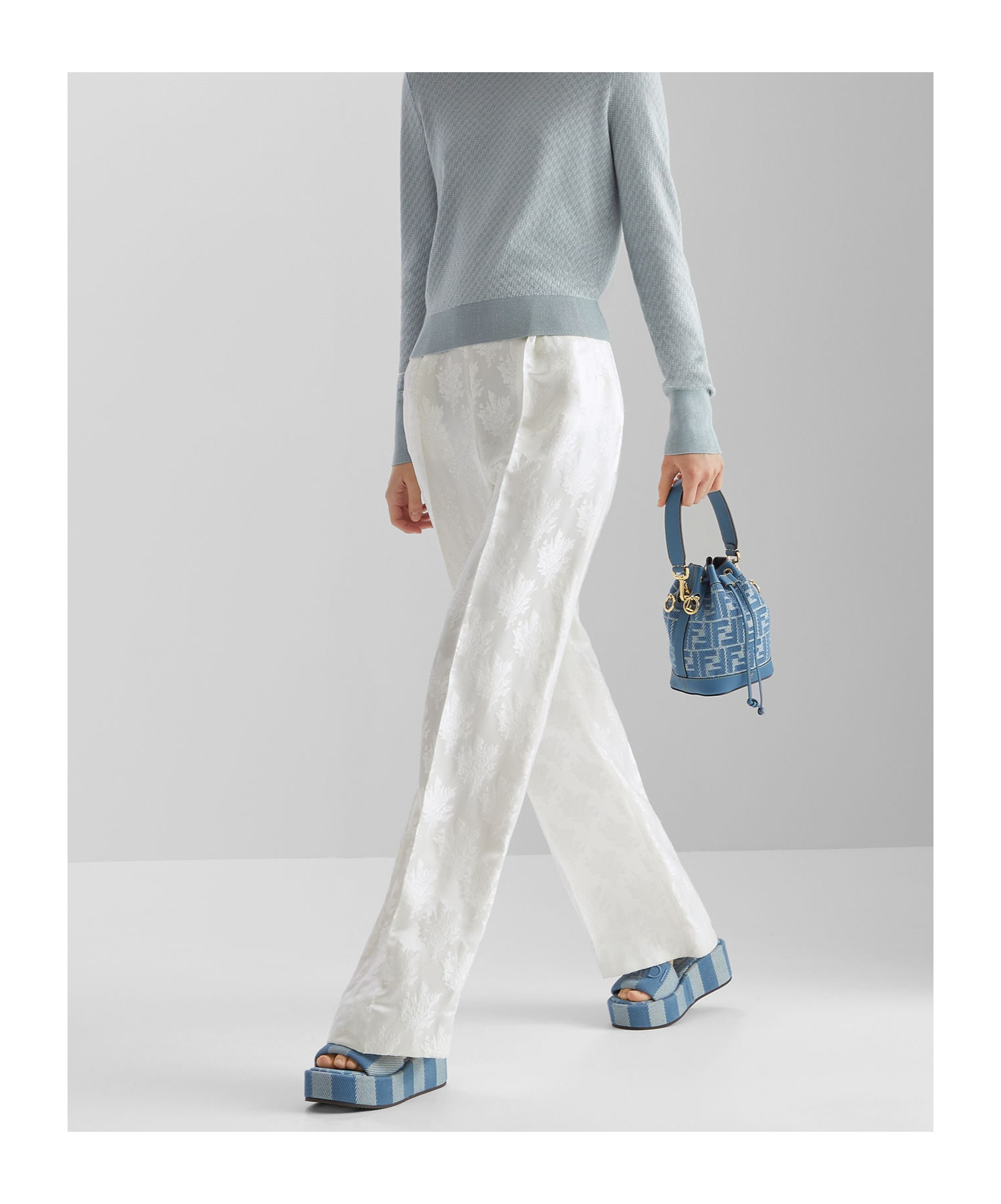 Fendi Silk And Viscose Pants In White