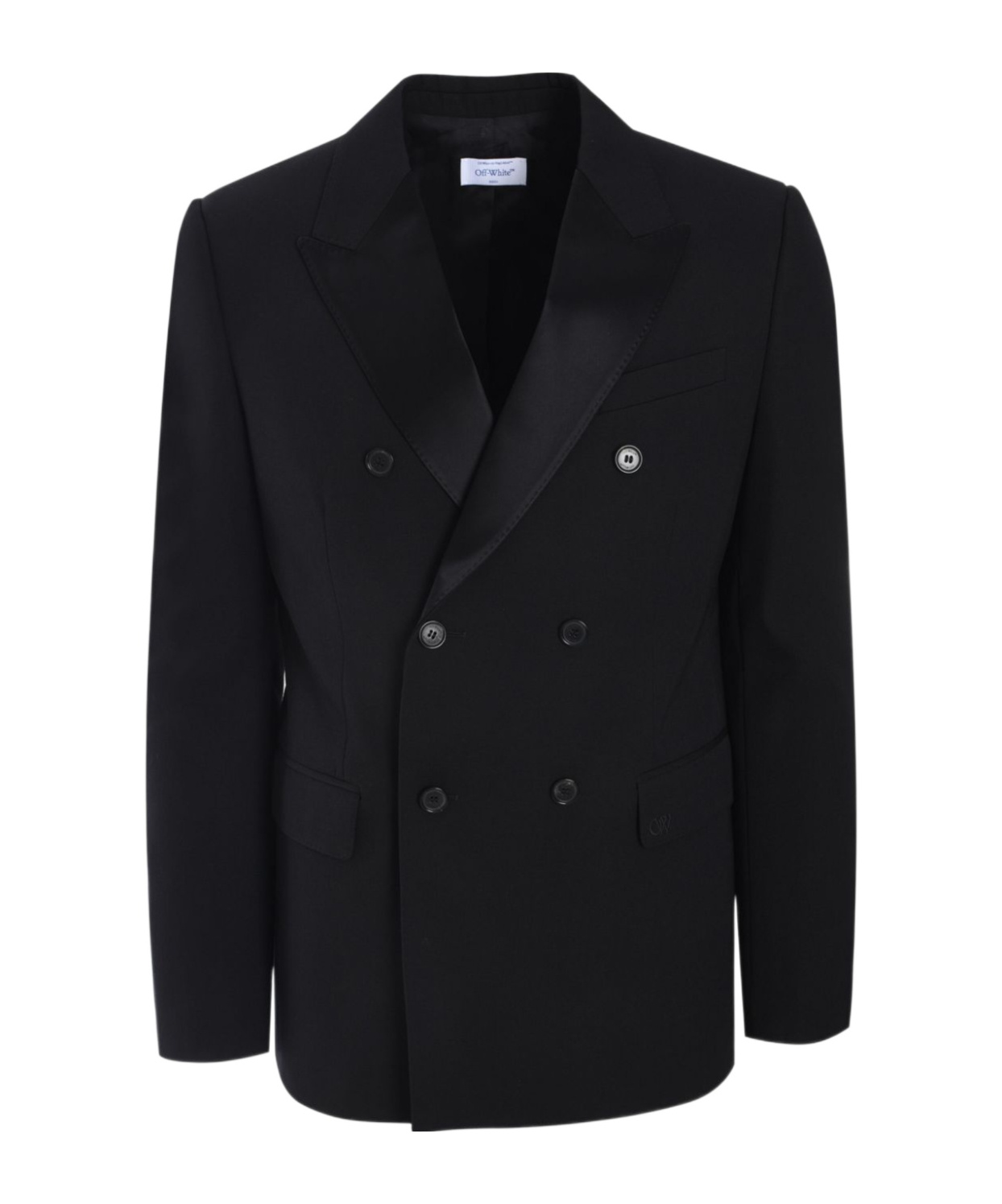 Off-white Double-breasted Blazer In Black