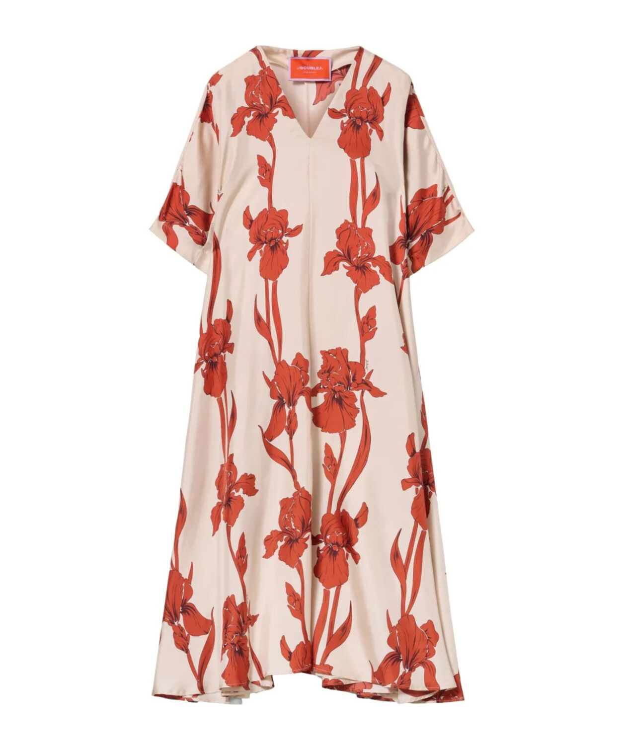 La Doublej La Double J Muumuu Printed Silk-satin Maxi Dress In Multicoloured