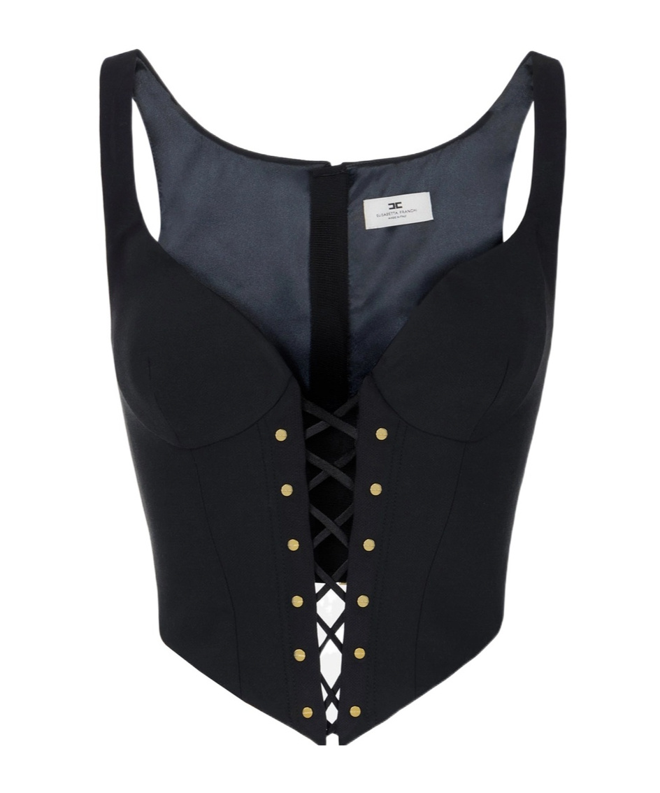 Elisabetta Franchi Bustier Top In Black