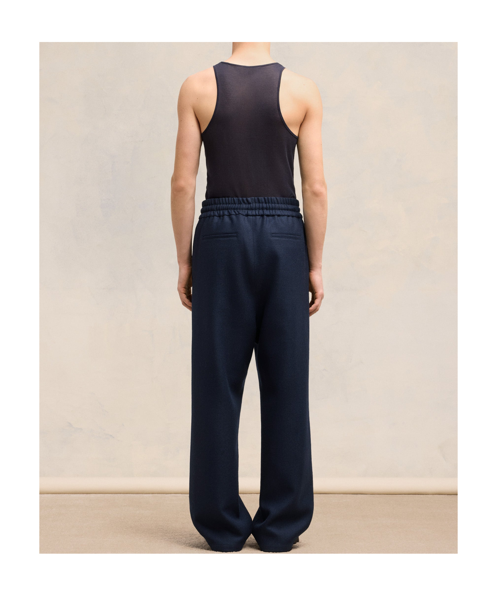 AMI ALEXANDRE MATTIUSSI AMI AMI PARIS WIDE ELASTICATED WAIST TROUSERS