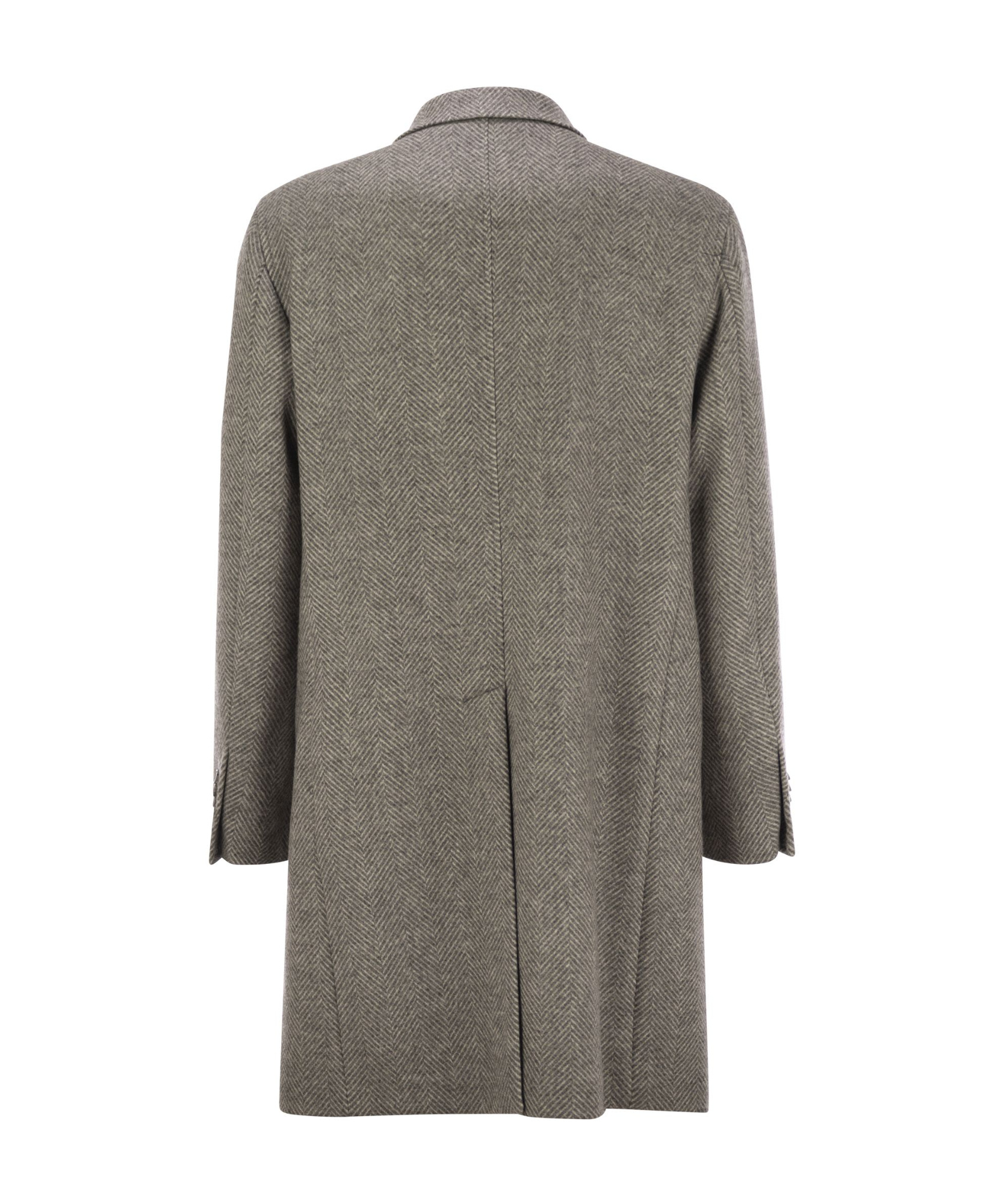 Shop Tagliatore Herringbone Coat In Gray