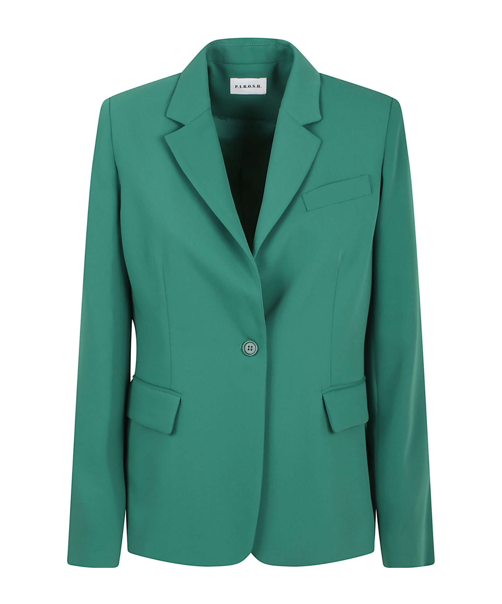 P.a.r.o.s.h Tailored Single Button Jacket With Notched Lapel In Green