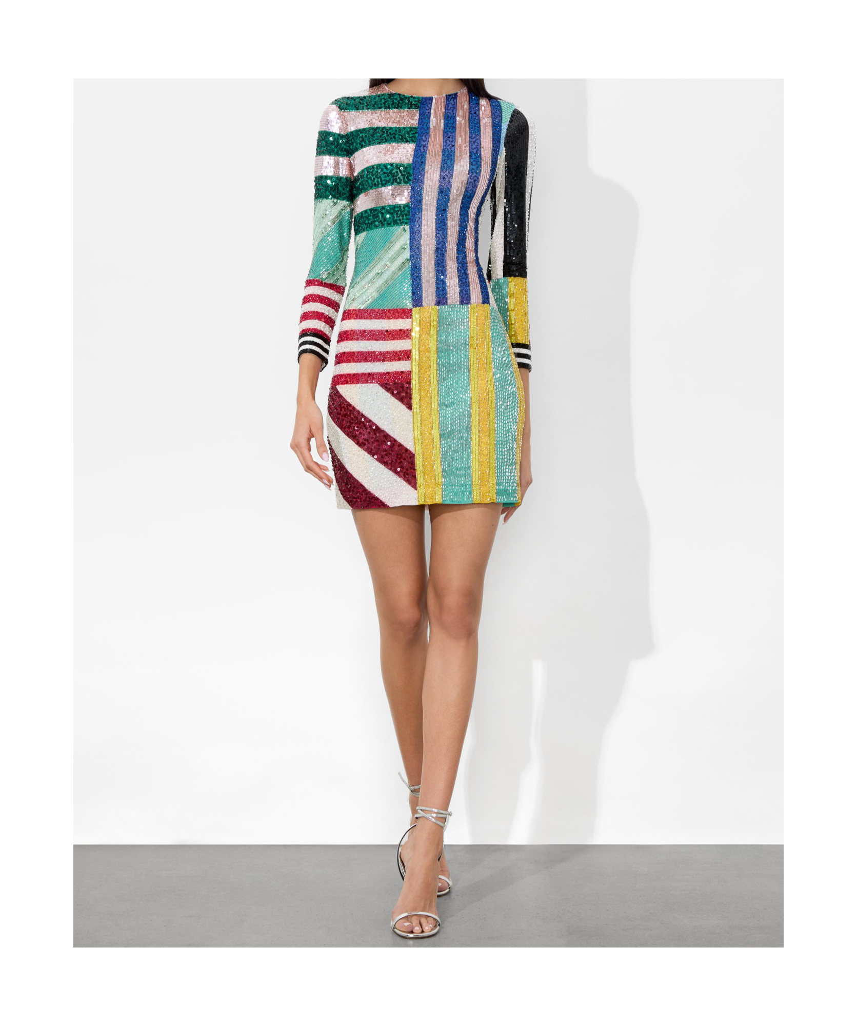 Alice And Olivia Delora Embellished Mini Dress In Multicolor