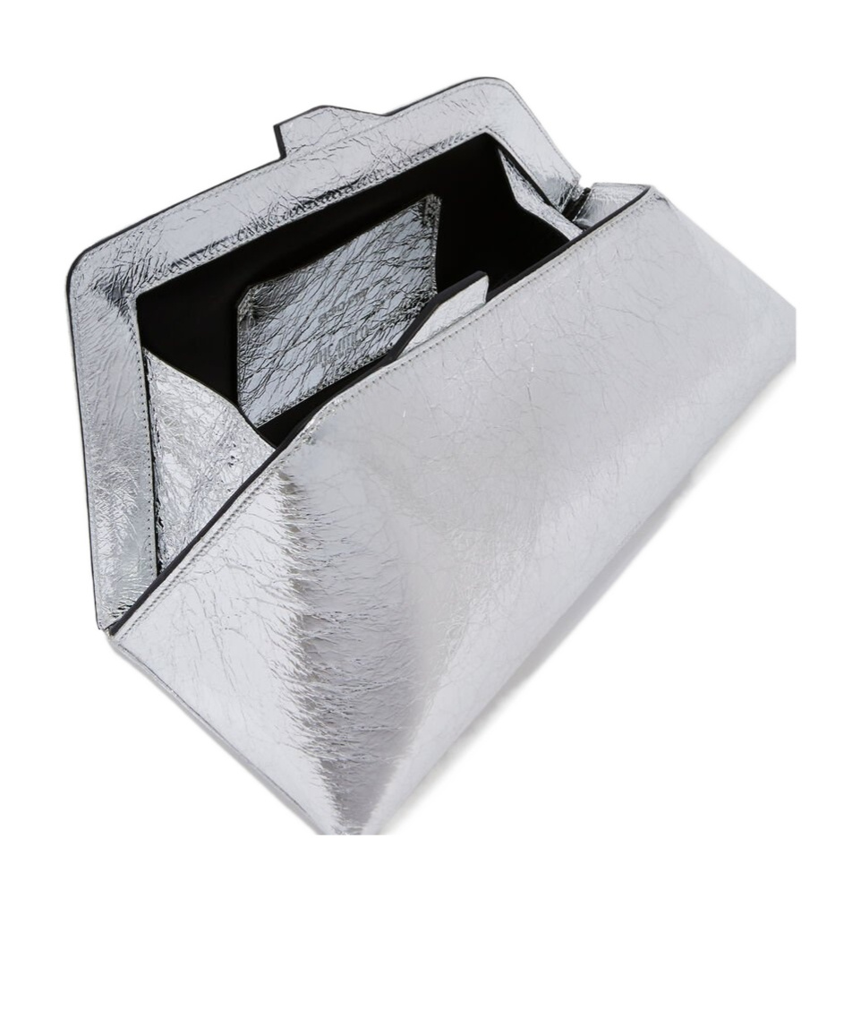 Attico Geometric Clutch In White