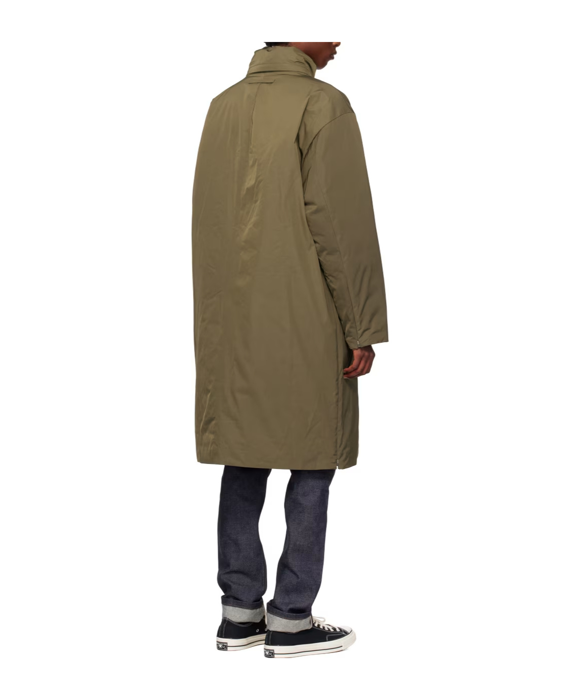 Calvin Klein Stand-collar Long-sleeved Down Jacket In Green