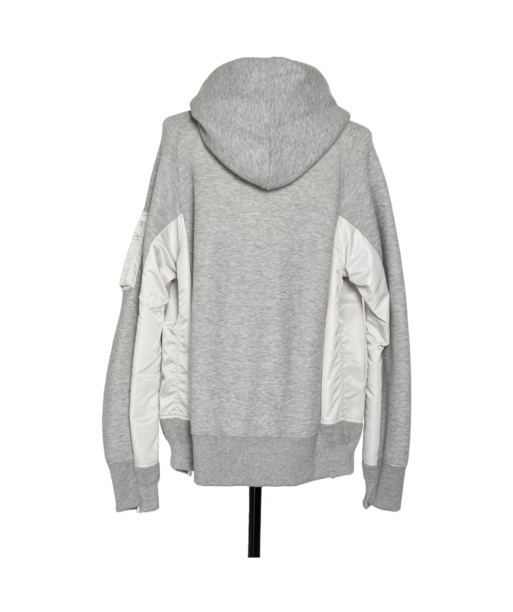 Sacai Panelled Hoodie In Gray