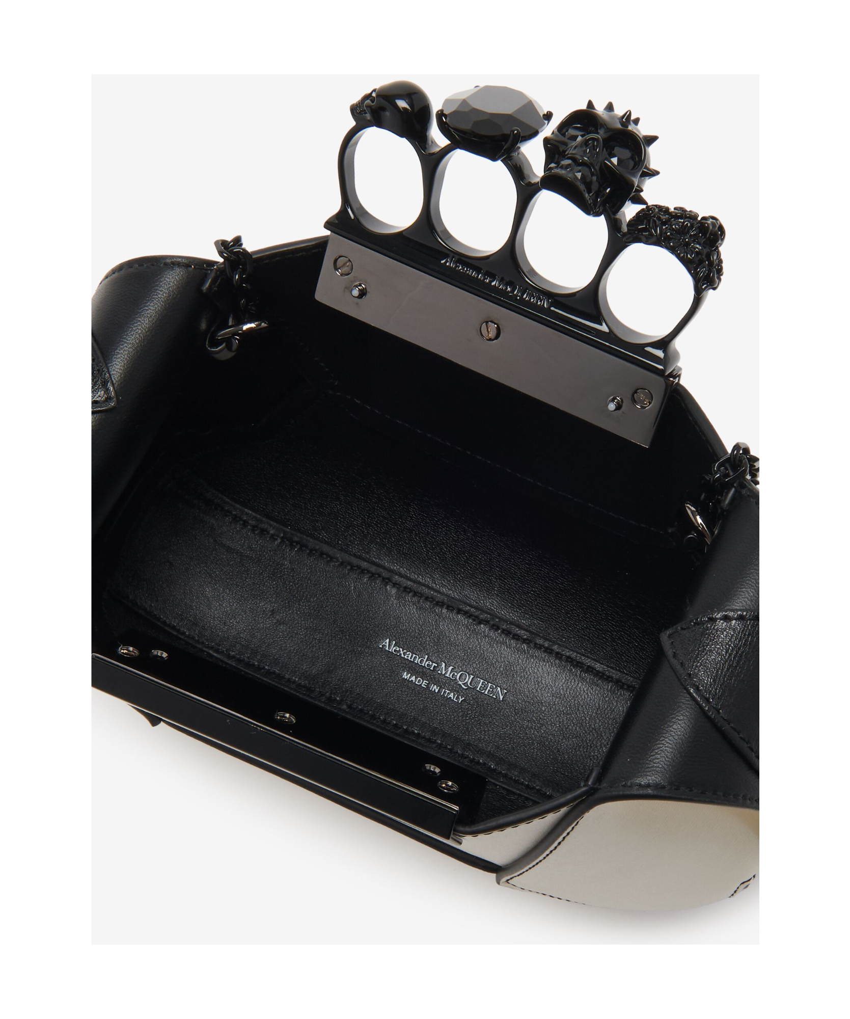 Alexander Mcqueen Mini Jeweled Tote Bag In White