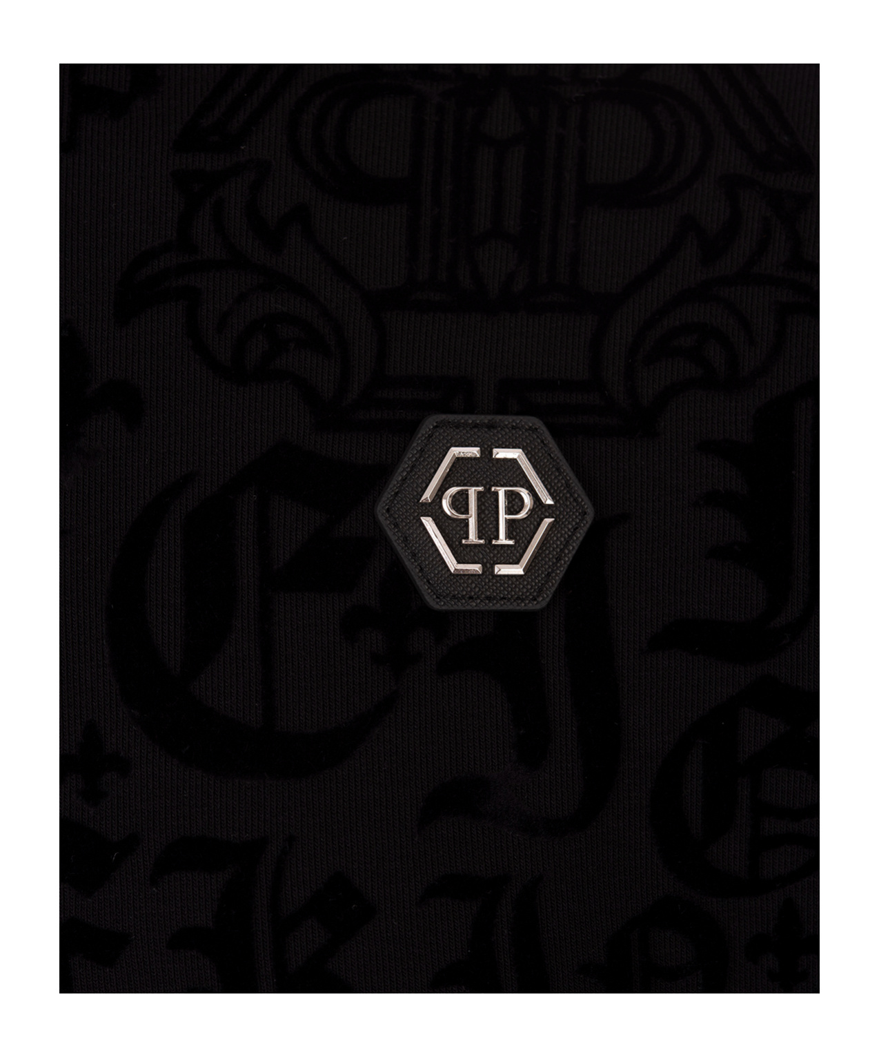 Philipp Plein Gothic-print Side-stripe Sport Jacket In Black