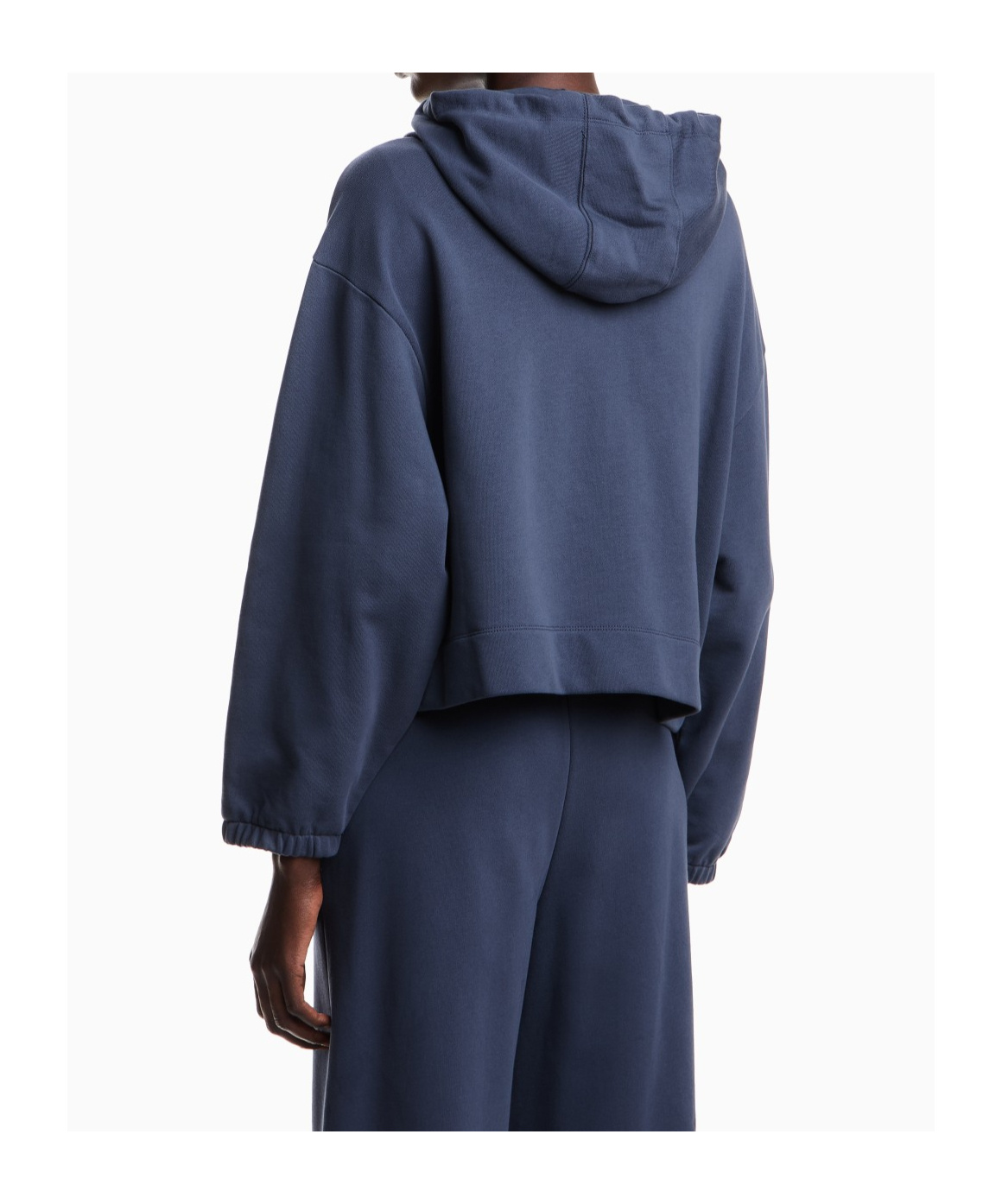 Emporio Armani Asv French Terrycloth Hooded Sweatshirt In Blue