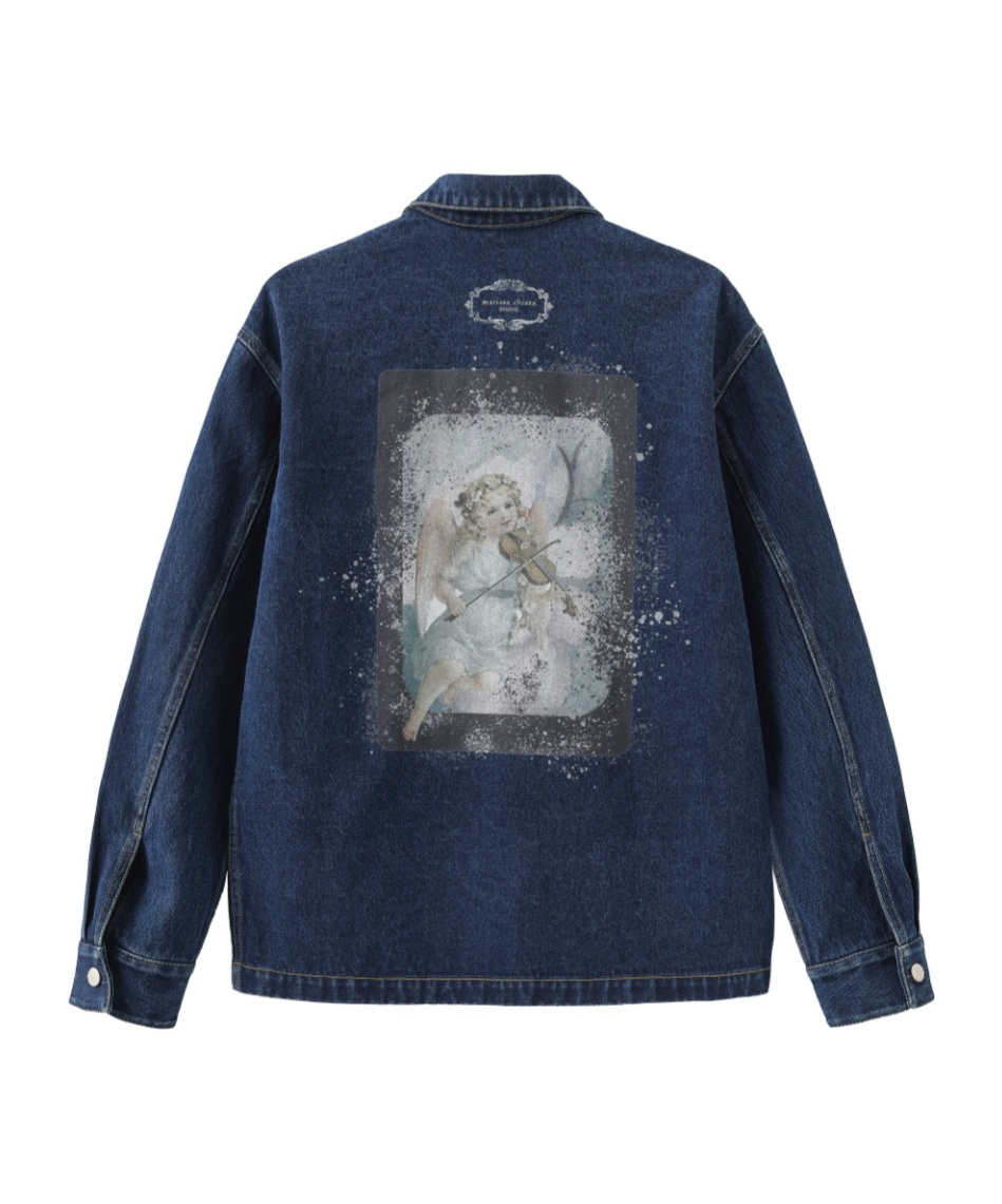 Marissa Chiara Lapel Denim Jacket In Blue
