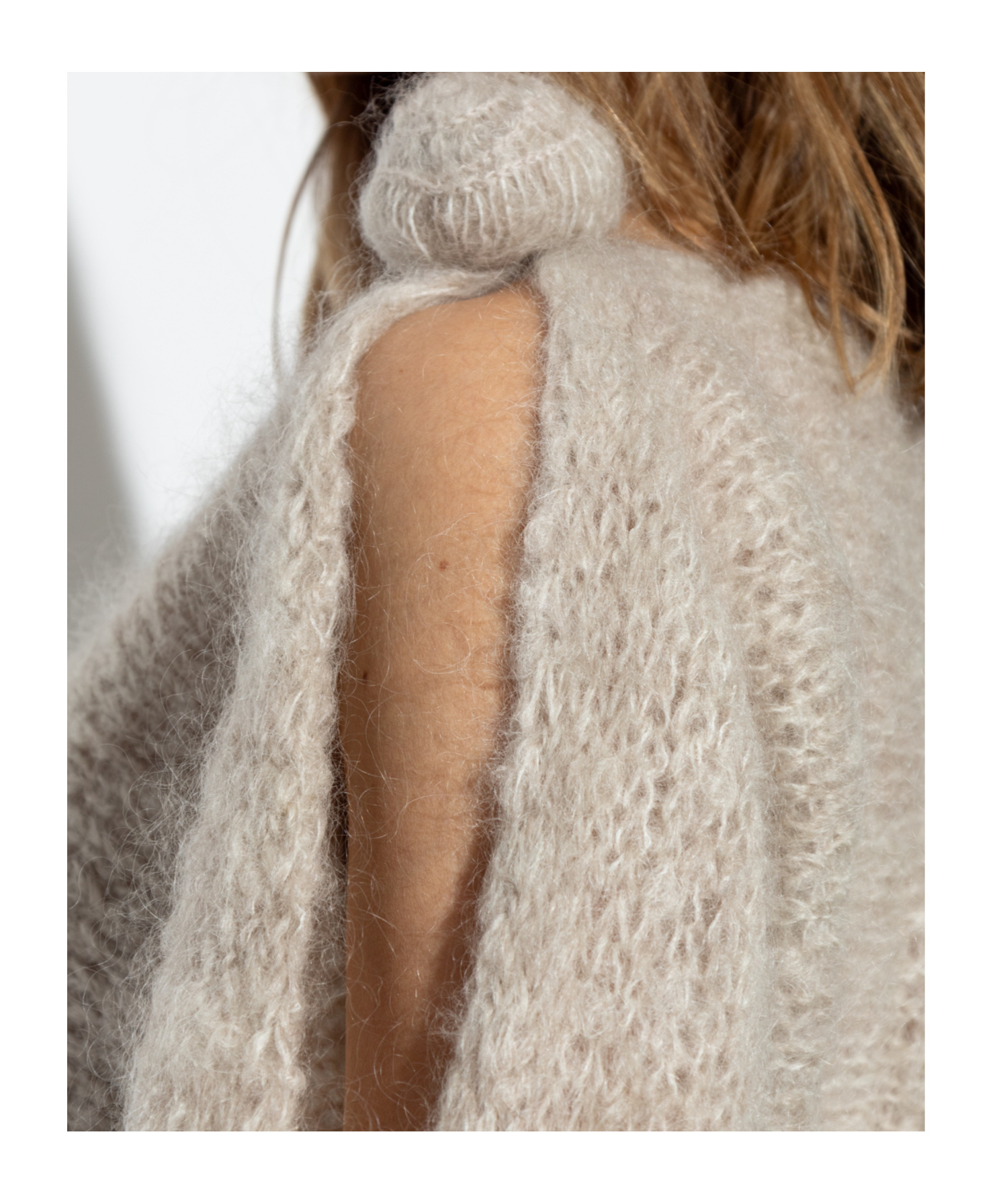 Blumarine Sand Mohair Blend Sweater In Nude