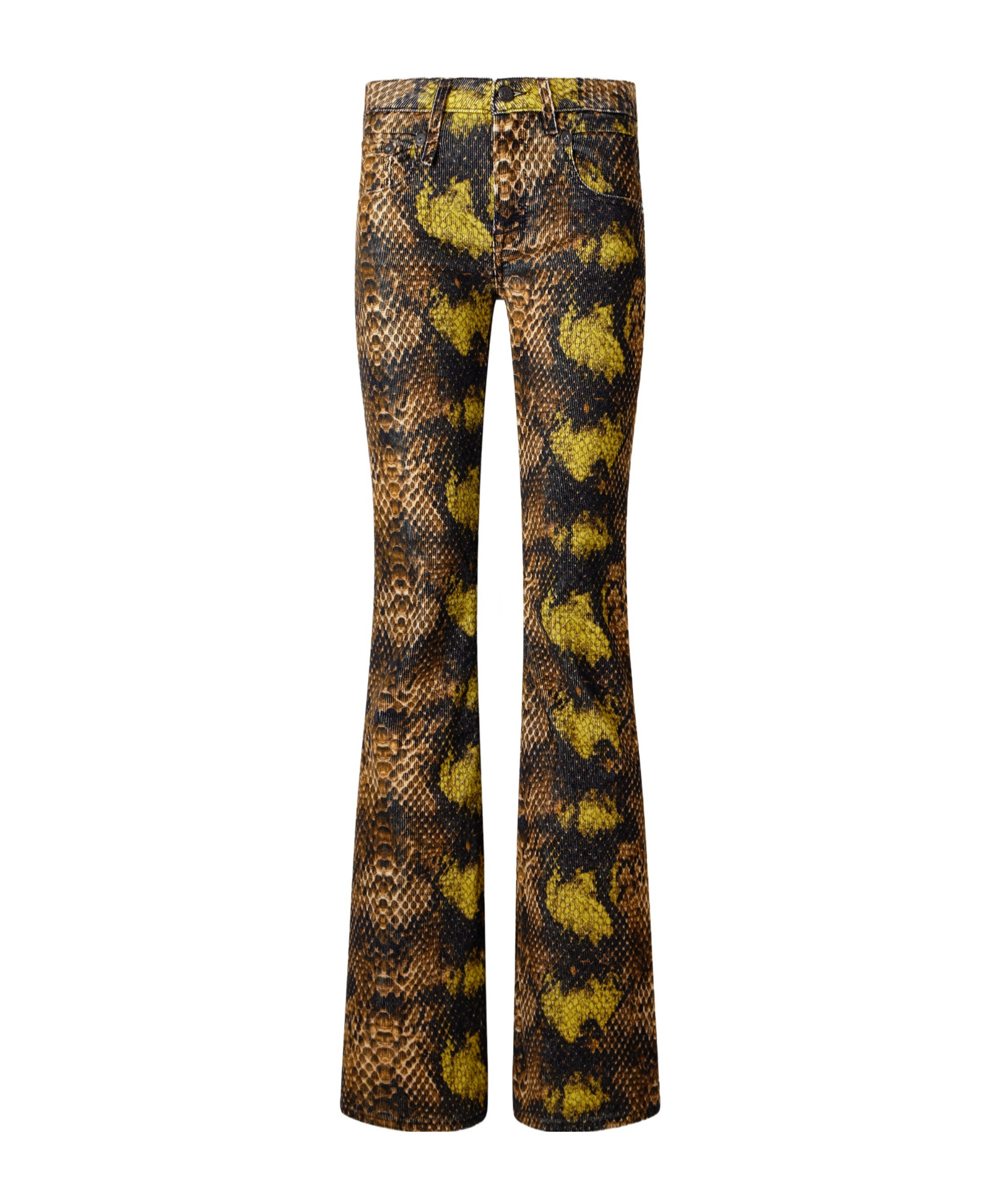 R13 Snake-patterned Corduroy Wide-leg Pants In No
