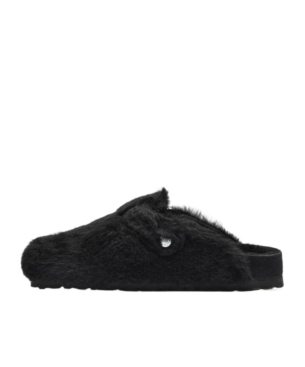 Birkenstock Shearling Boston Clogs In Black