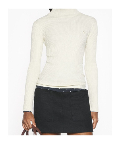 Maison Kitsuné Baby Fox Fine Wool Rib Turtleneck Jumper In Neutral