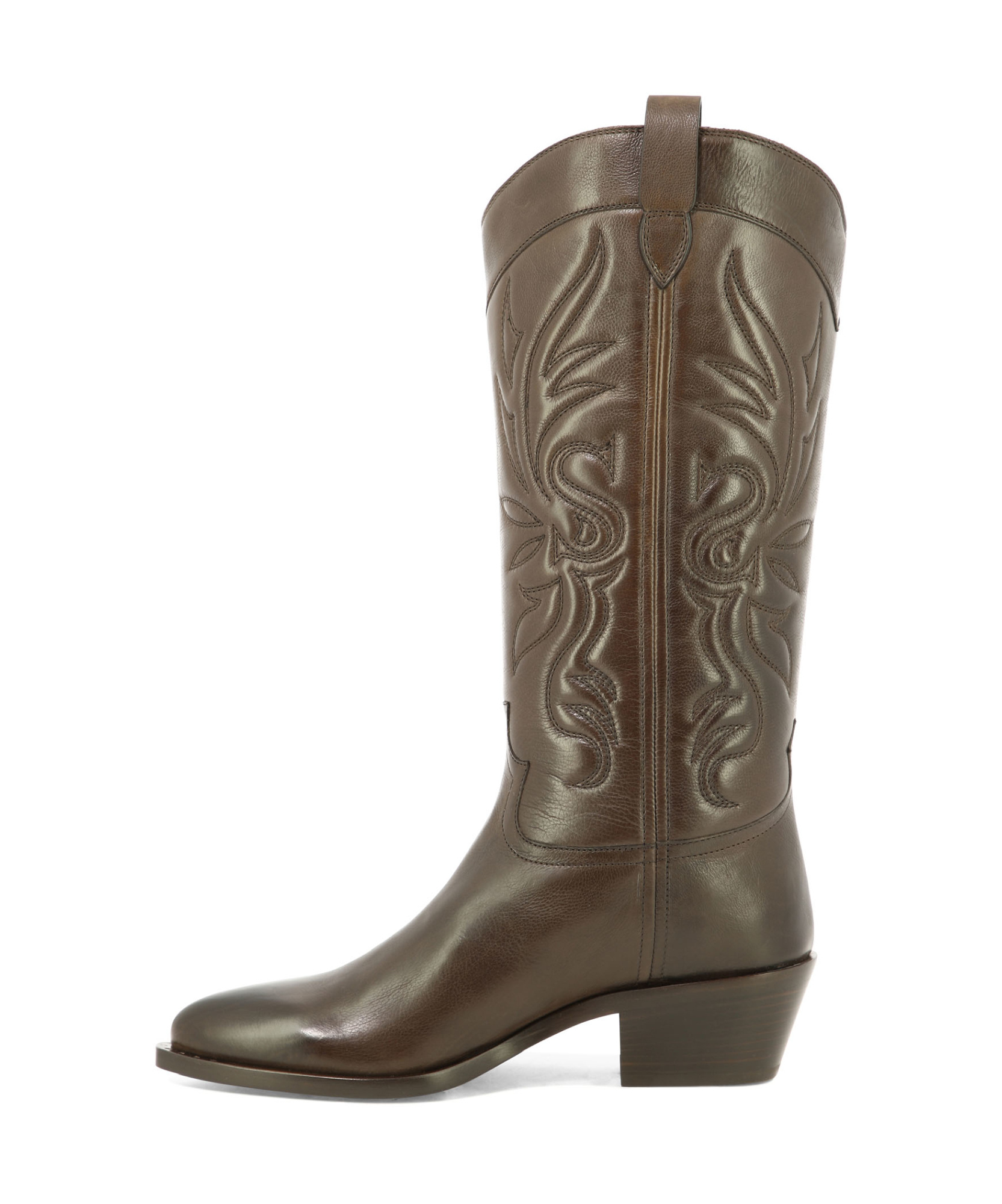 Sartore Intricate Stitch Texan Ankle Boots In Gray