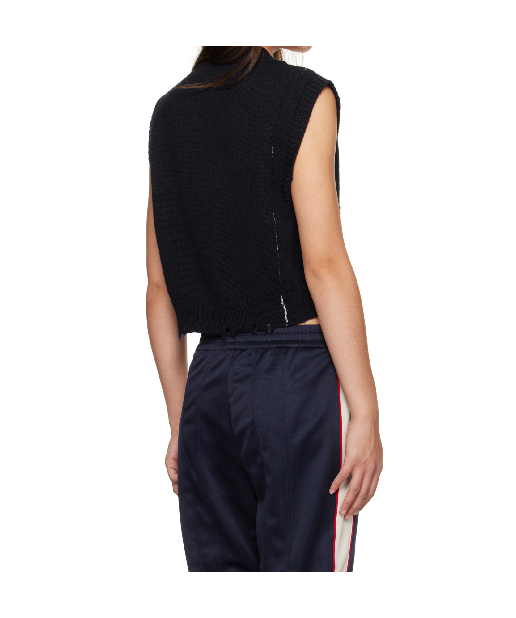 Shop Ambush Raw-cut Knitted Vest In Black