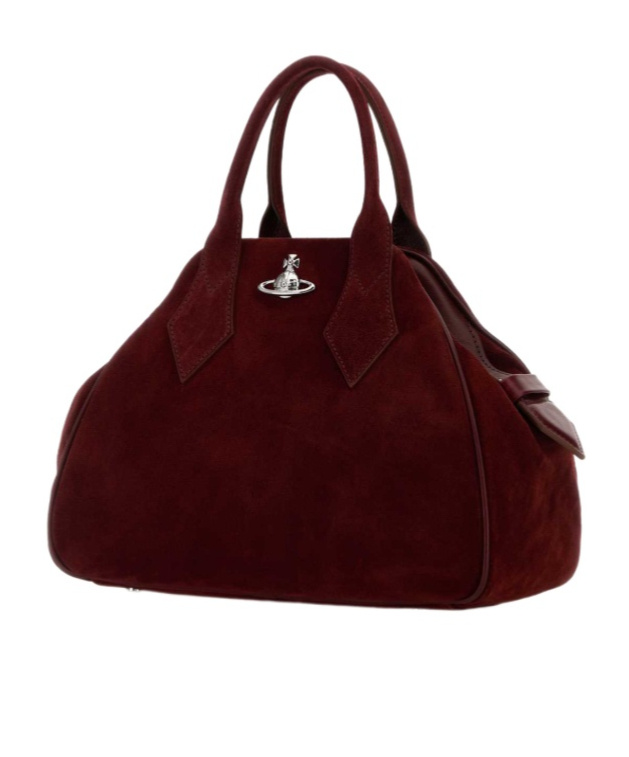 Vivienne Westwood Burgundy Suede Medium Yasmine Handbag In Burgundy