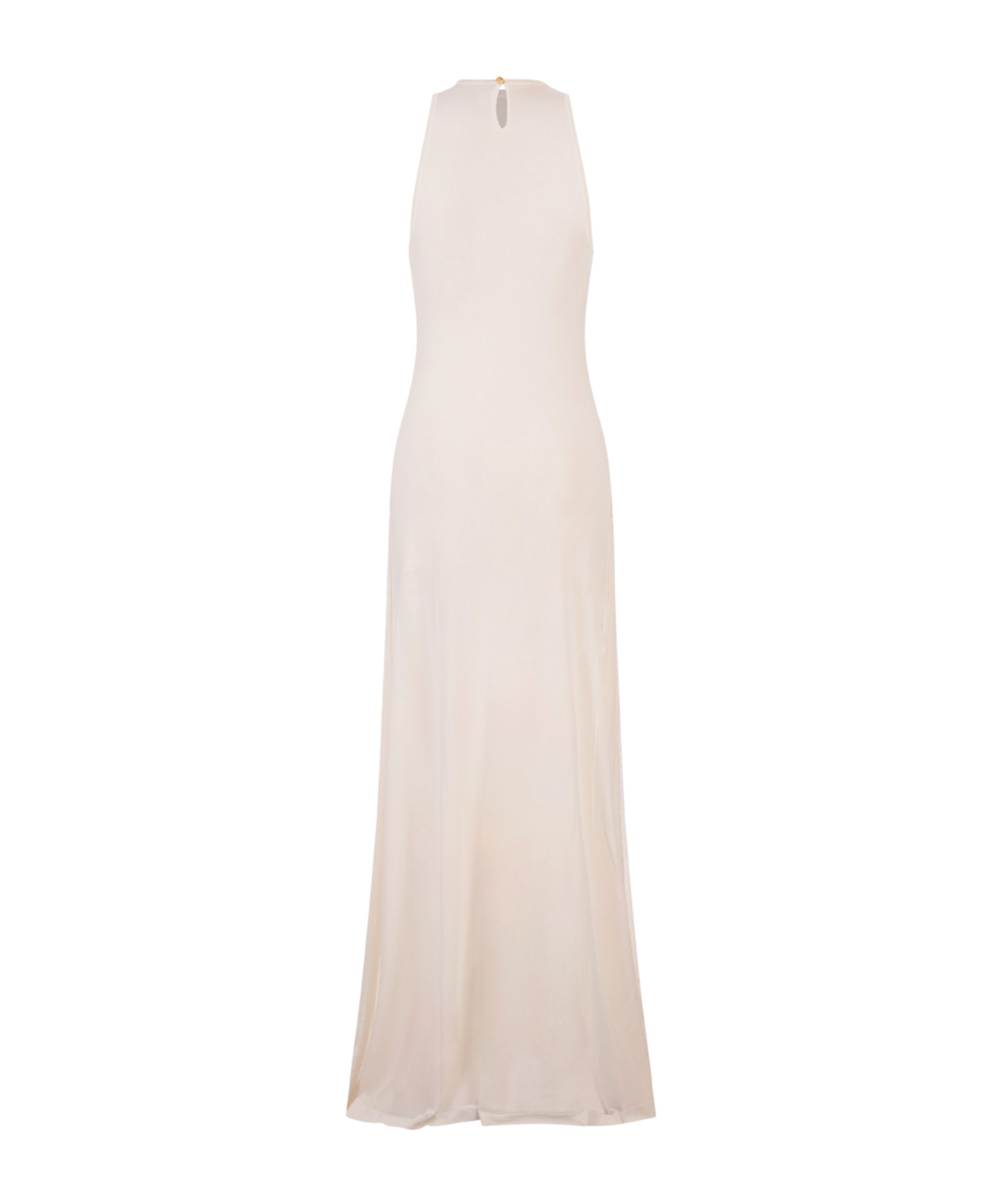 Jacquemus La Robe Maille Sculta Semi Sheer Maxi Dress In White