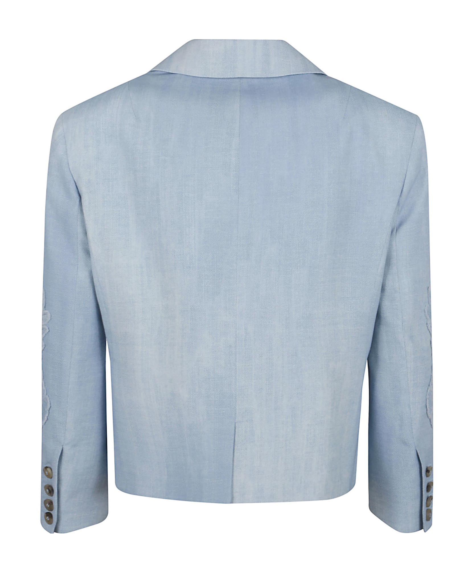 Ermanno Scervino Tailored Jacket With Embroidered Notched Lapel In Gray