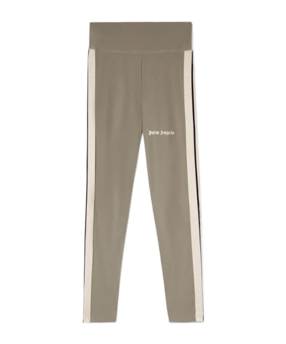 Shop Palm Angels Logo-print Stretch Leggings In Gray