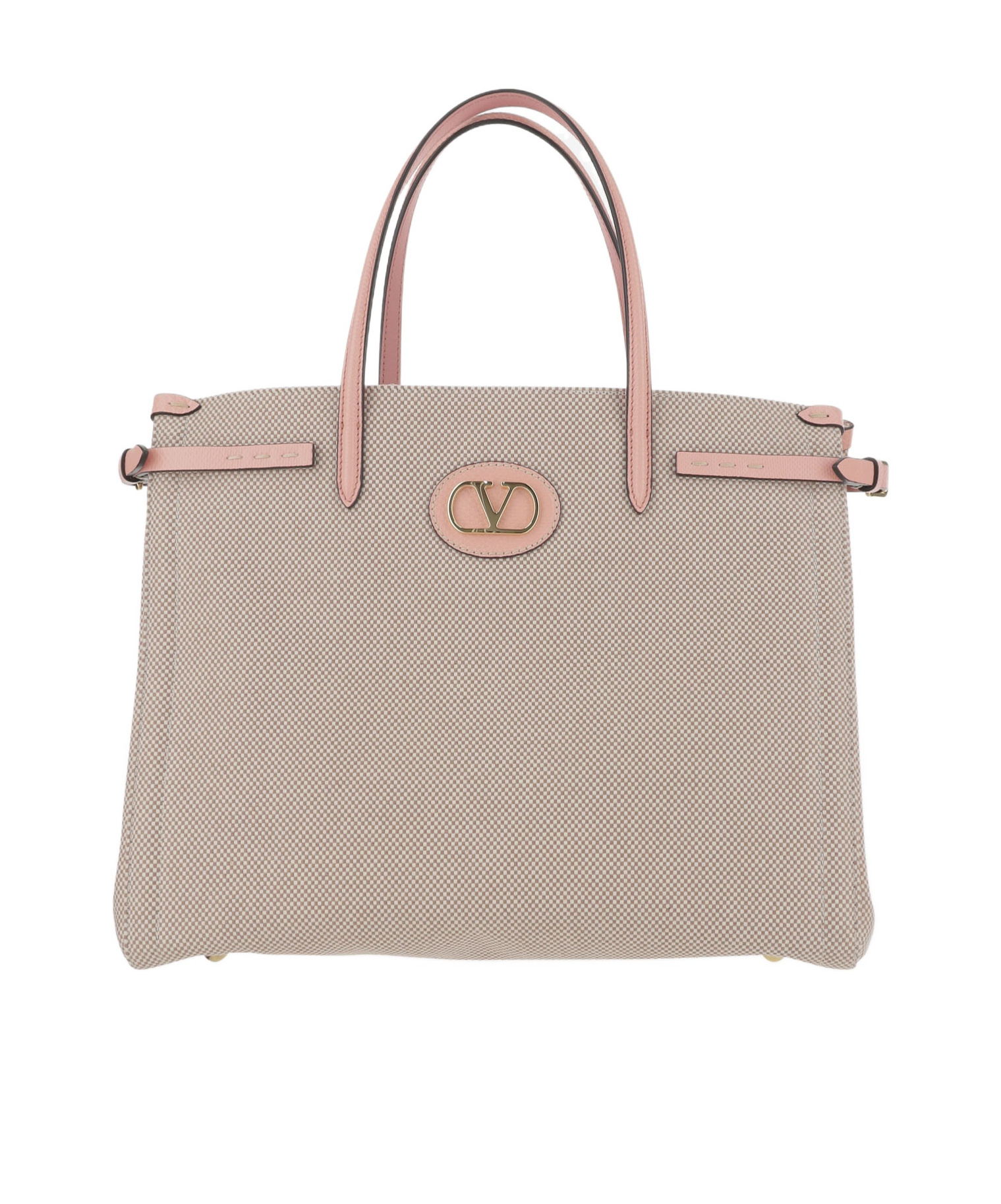 Valentino Antibes Canvas And Karung Shopping Tote Bag In Nude