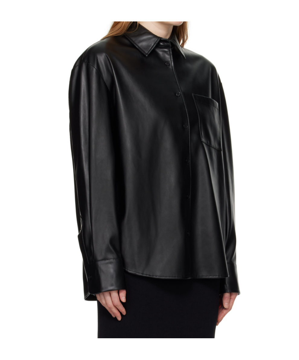 THE FRANKIE SHOP CHRISSIE FAUX-LEATHER SHIRT
