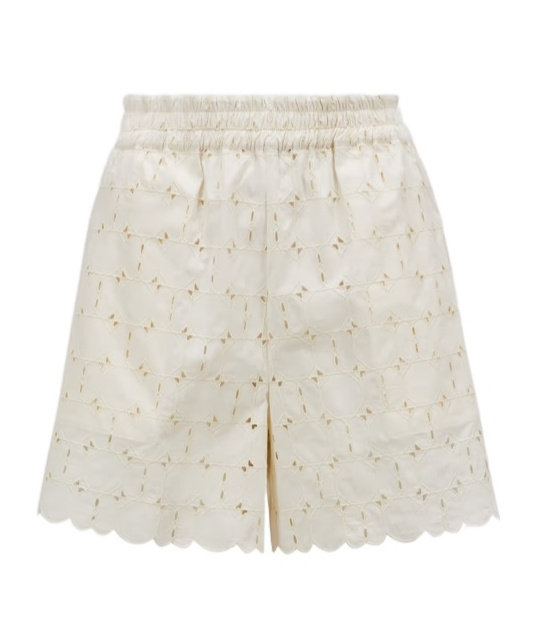 Moncler Broderie Anglaise Shorts In White