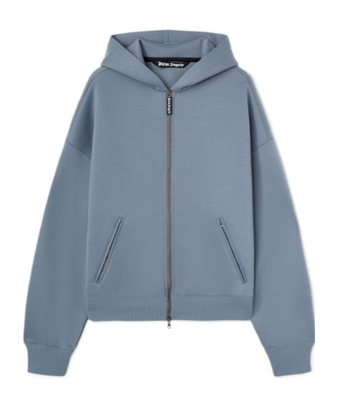 Palm Angels Curved Logo Neoprene Bomber In Gray