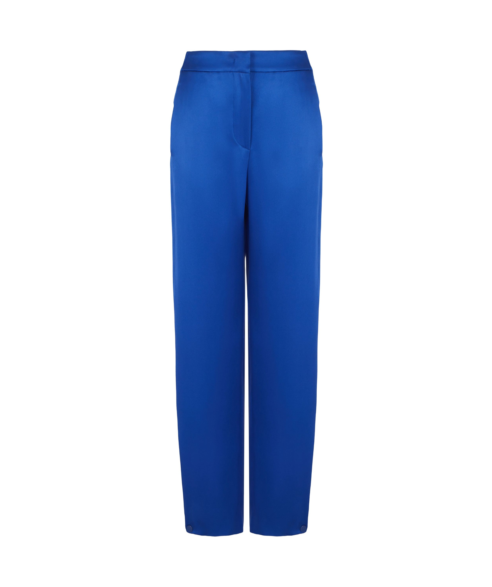 Giorgio Armani Elasticated Waist Satin Trousers In Blue