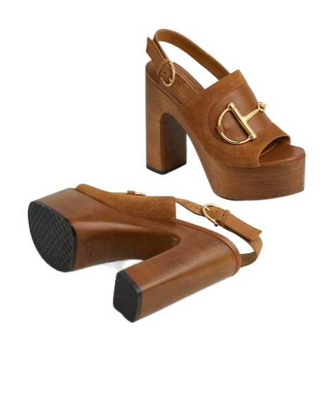 Gucci Women's Platform Sandal With Horsebit In Brown