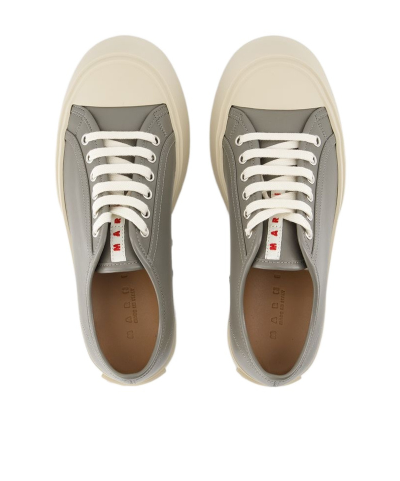 Marni Logo Patch Lace-up Sneakers In Nude