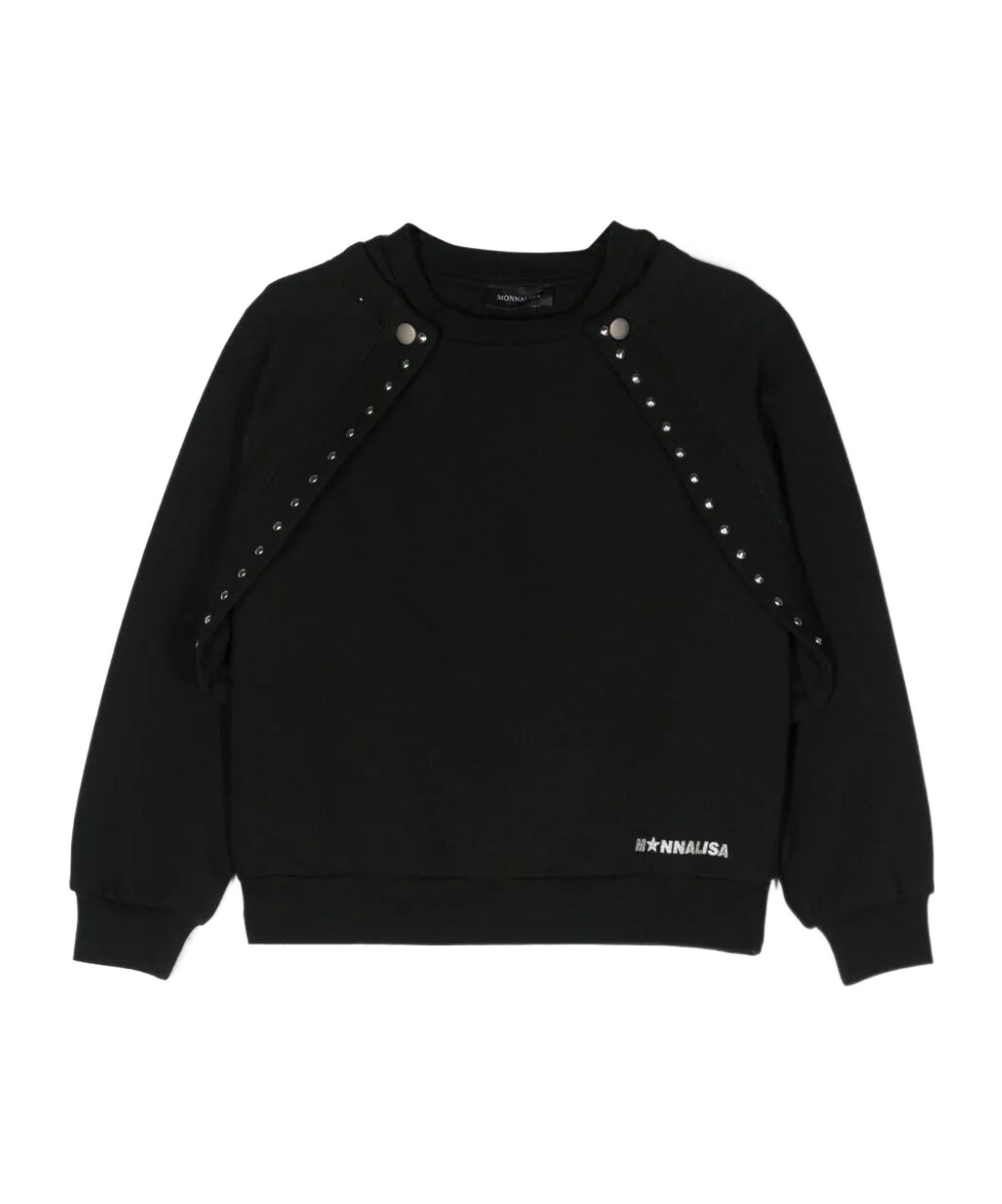Monnalisa Layered Jersey Sweatshirt In Black