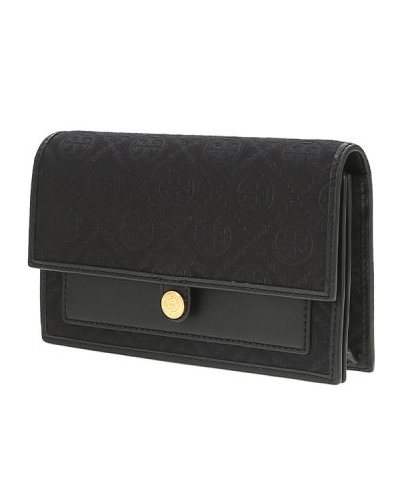 Tory Burch T Monogram-jacquard Shoulder Bag In Black