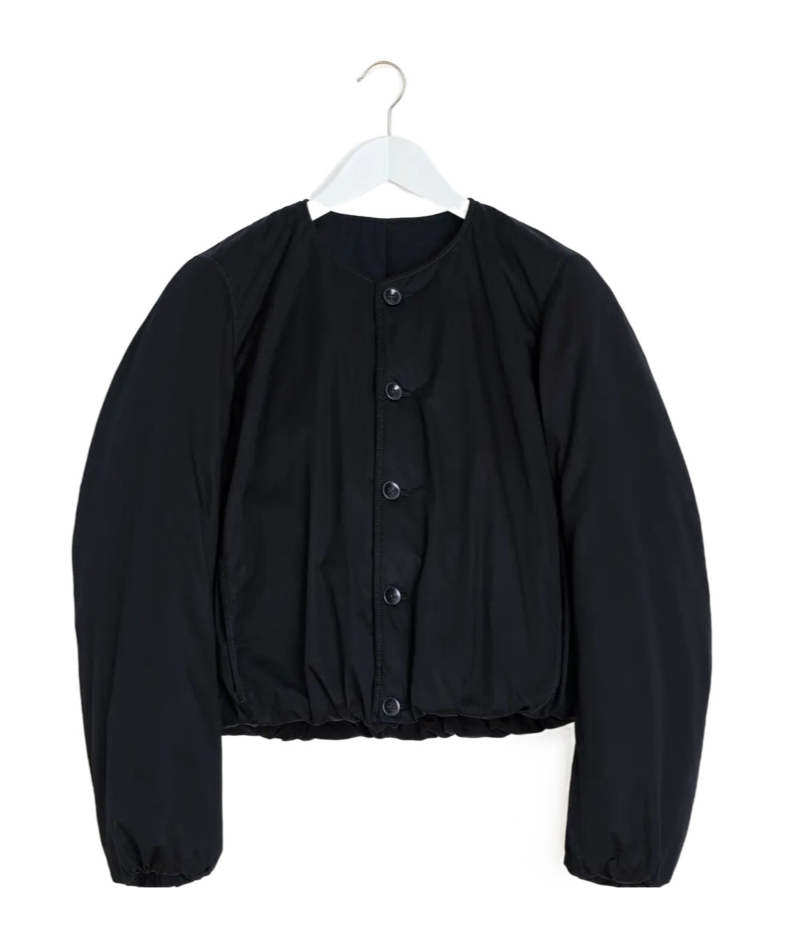 Lemaire Black Wadded Bomber Jacket In Black