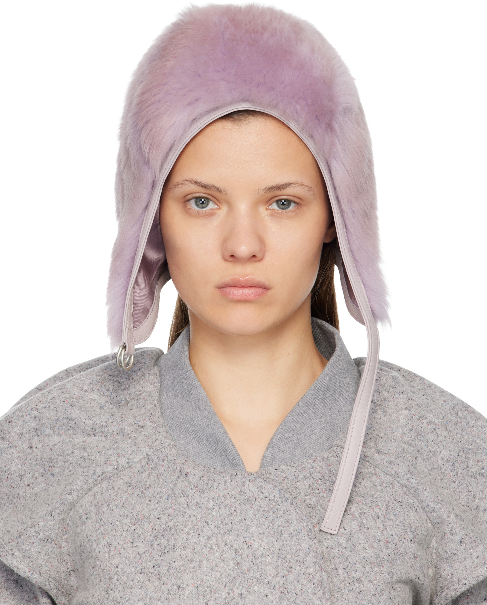 Acne Studios Shearling Cap In Multi