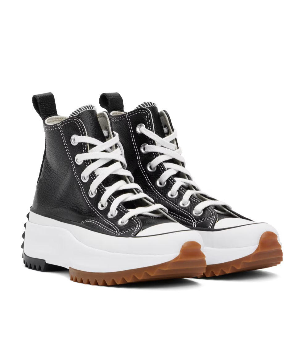 Converse Run Star Hike Hi Platform Sole Casual Sneakers In Black
