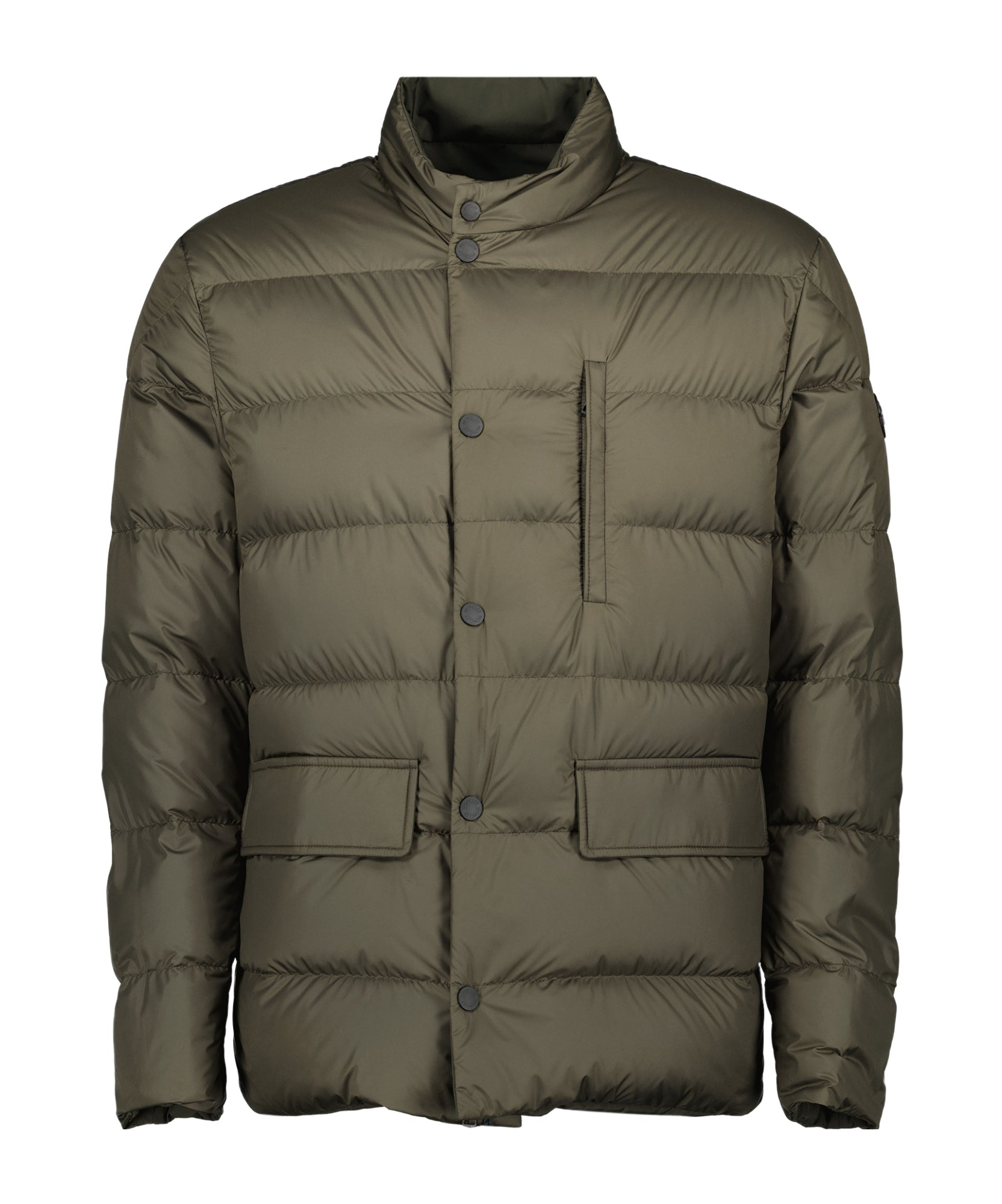 Moncler Ouille Reversible Short Down Jacket In Green