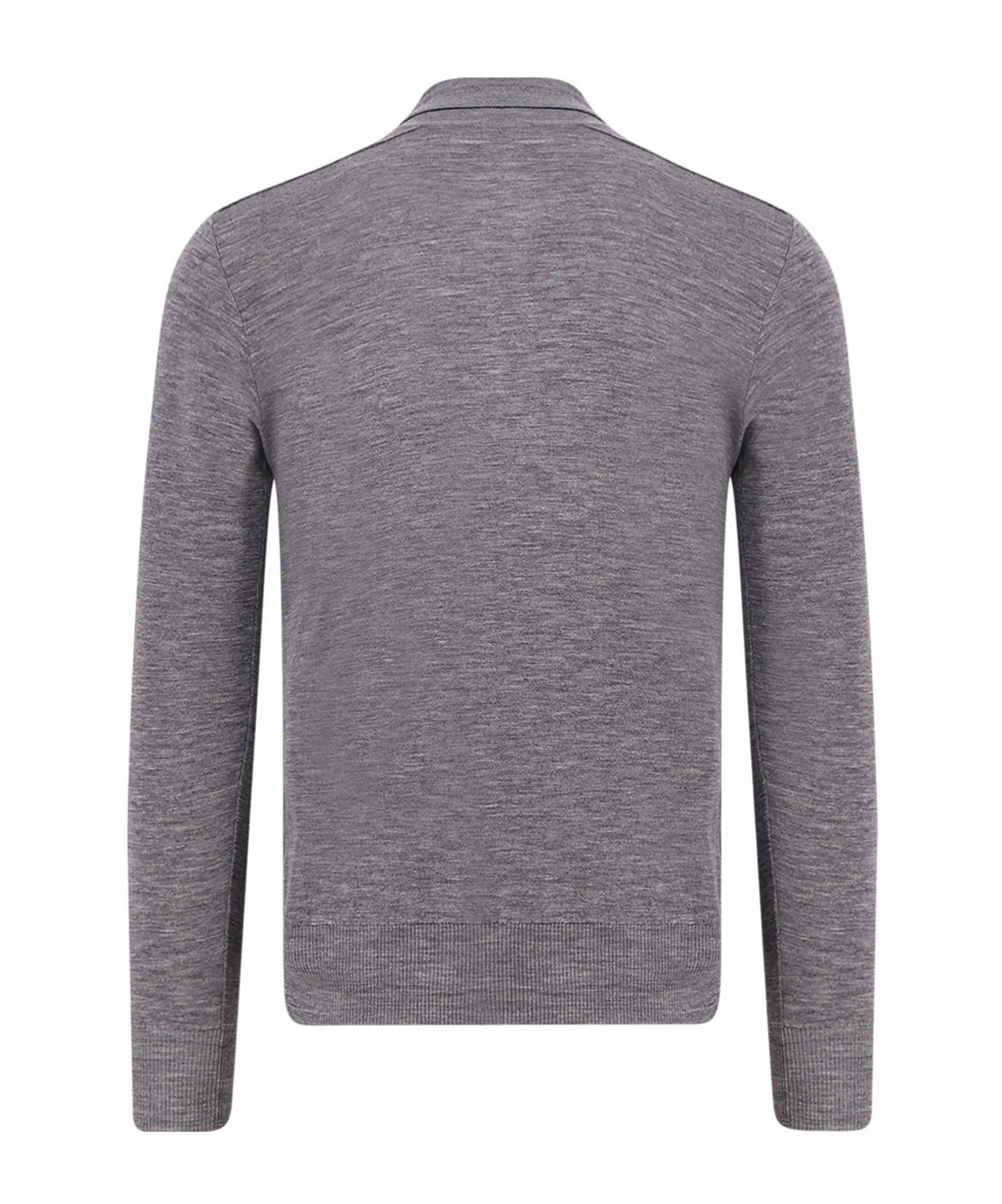 Burberry Wool Polo Sweater With Pointed Collar In Gray