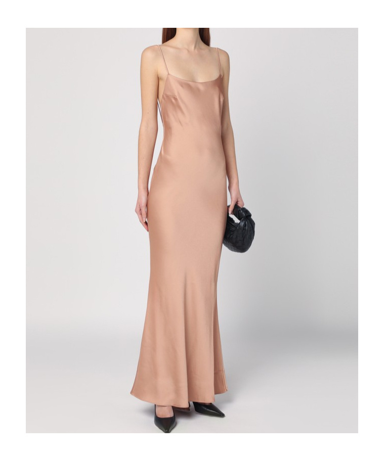 The Andamane Light Pink Dress With Back Draping Women In Nude