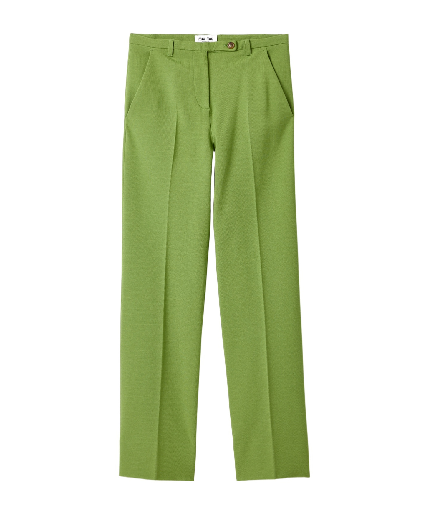 Miu Miu Straight-leg Tailored Pants In Green