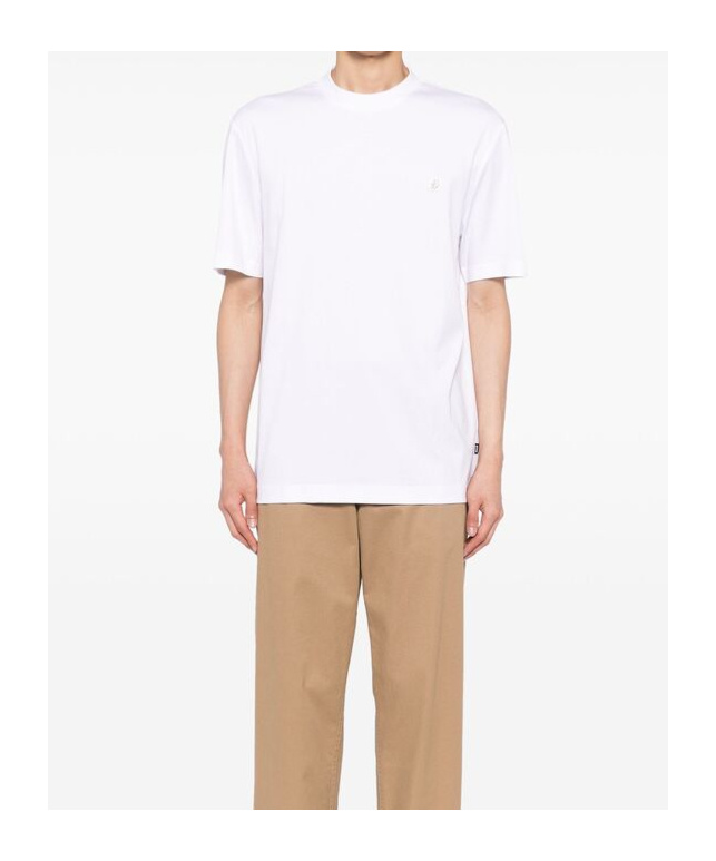 Hugo Boss White Regular-fit Monogram Print T-shirt In White