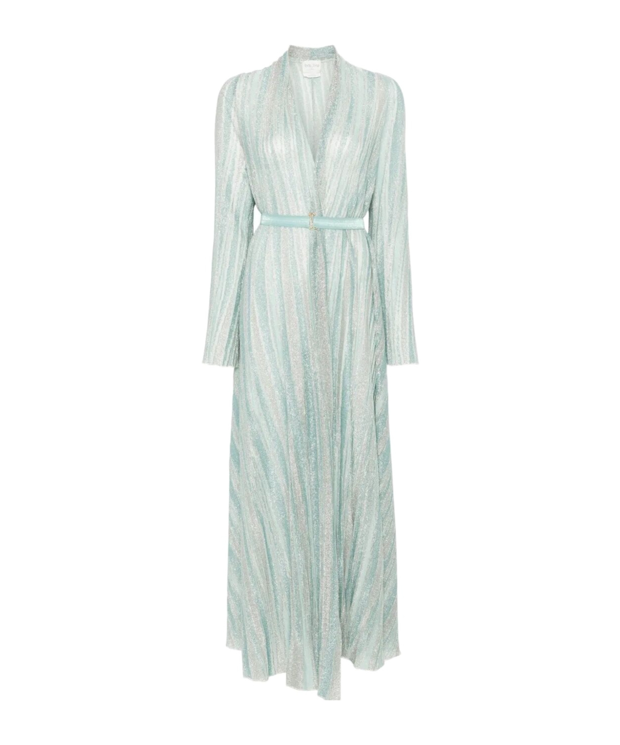 Shop Forte Forte Lurex Maxi Dress In Acqua