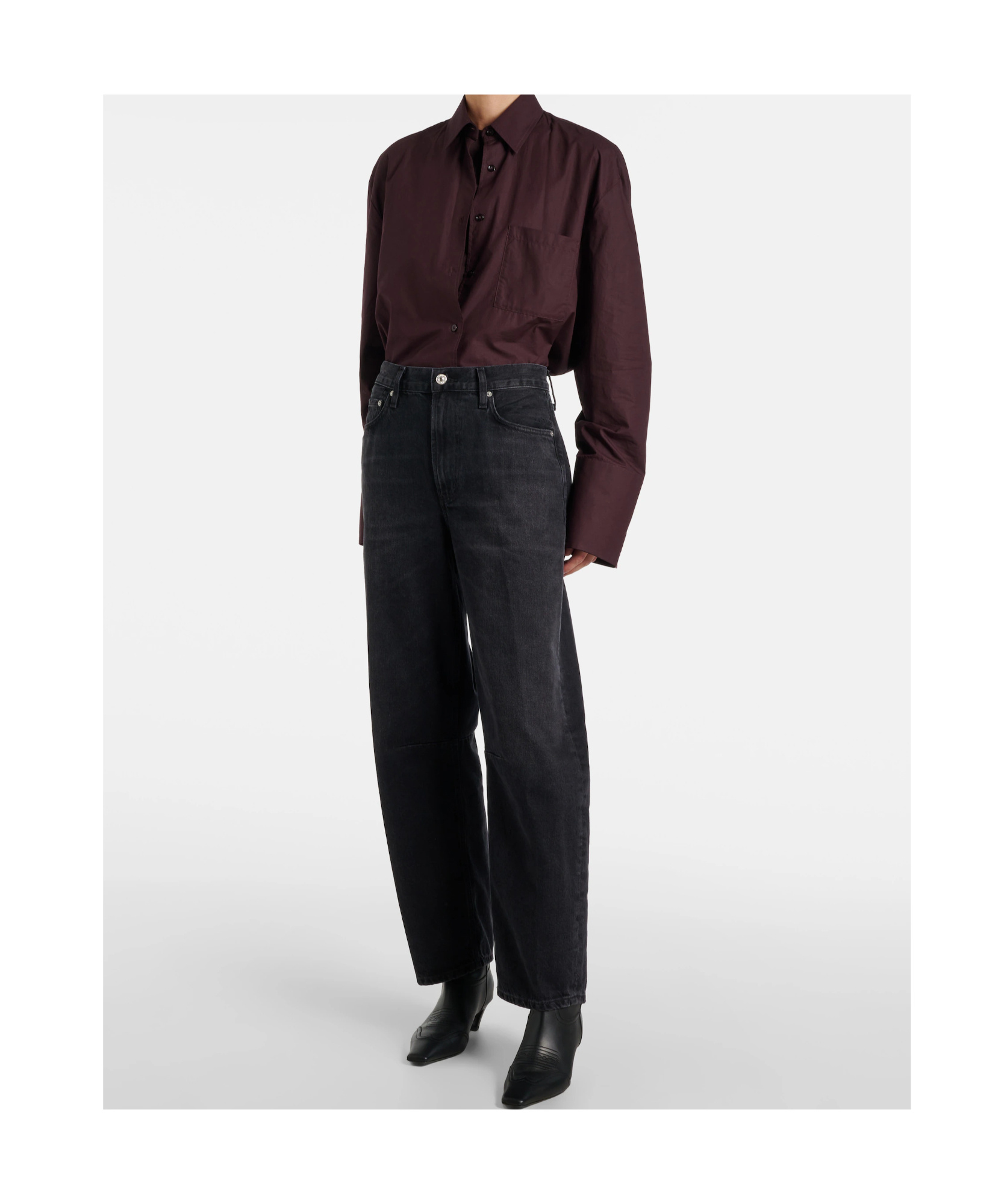 Citizen Of Humanity High-rise Wide-leg Jeans Belt Loops In Blue