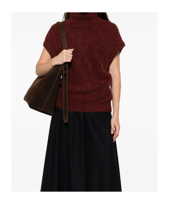 Bellerose Roll-neck Sleeveless Knitted Top In Red