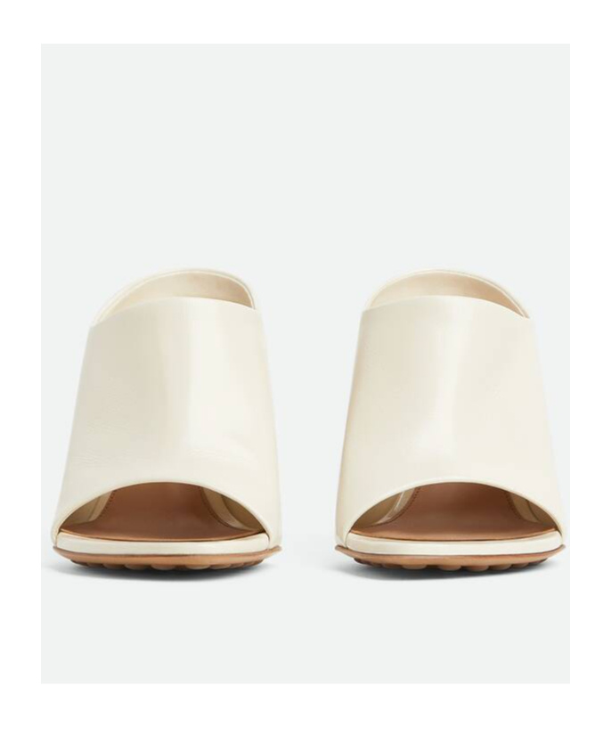 Bottega Veneta Cushion Lux Leather Mule Sandals In Sea Salt