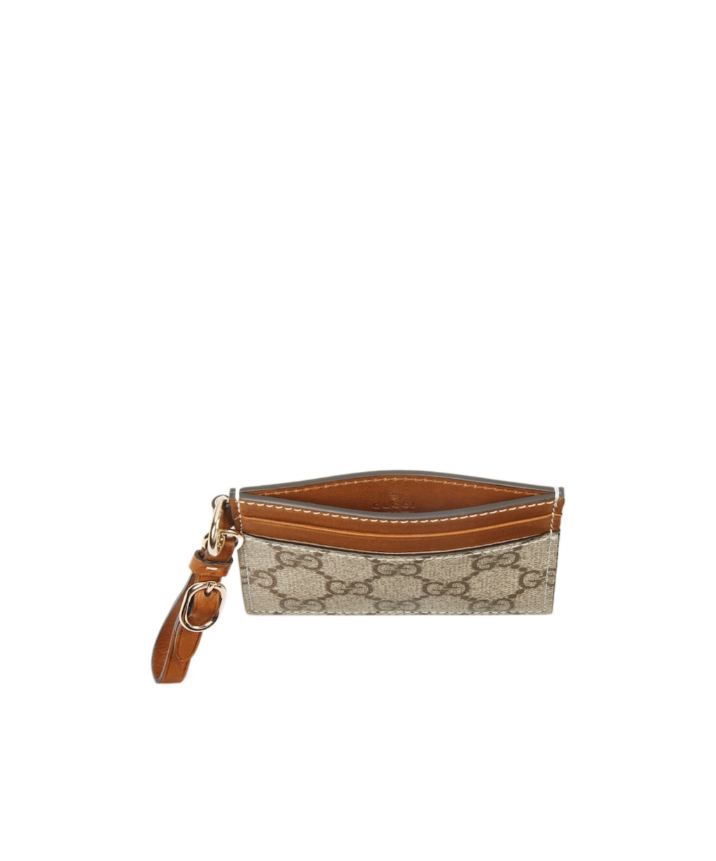 Gucci Emblem Series Decorative Bag Belt Card Holder In Brown