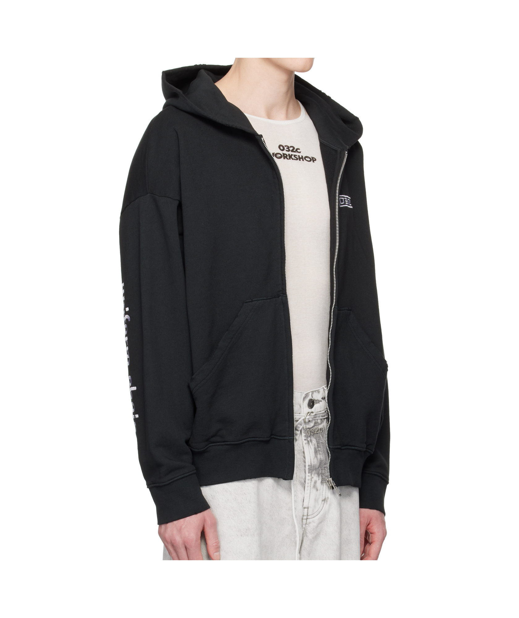 032c Black Routine Zip Hoodie