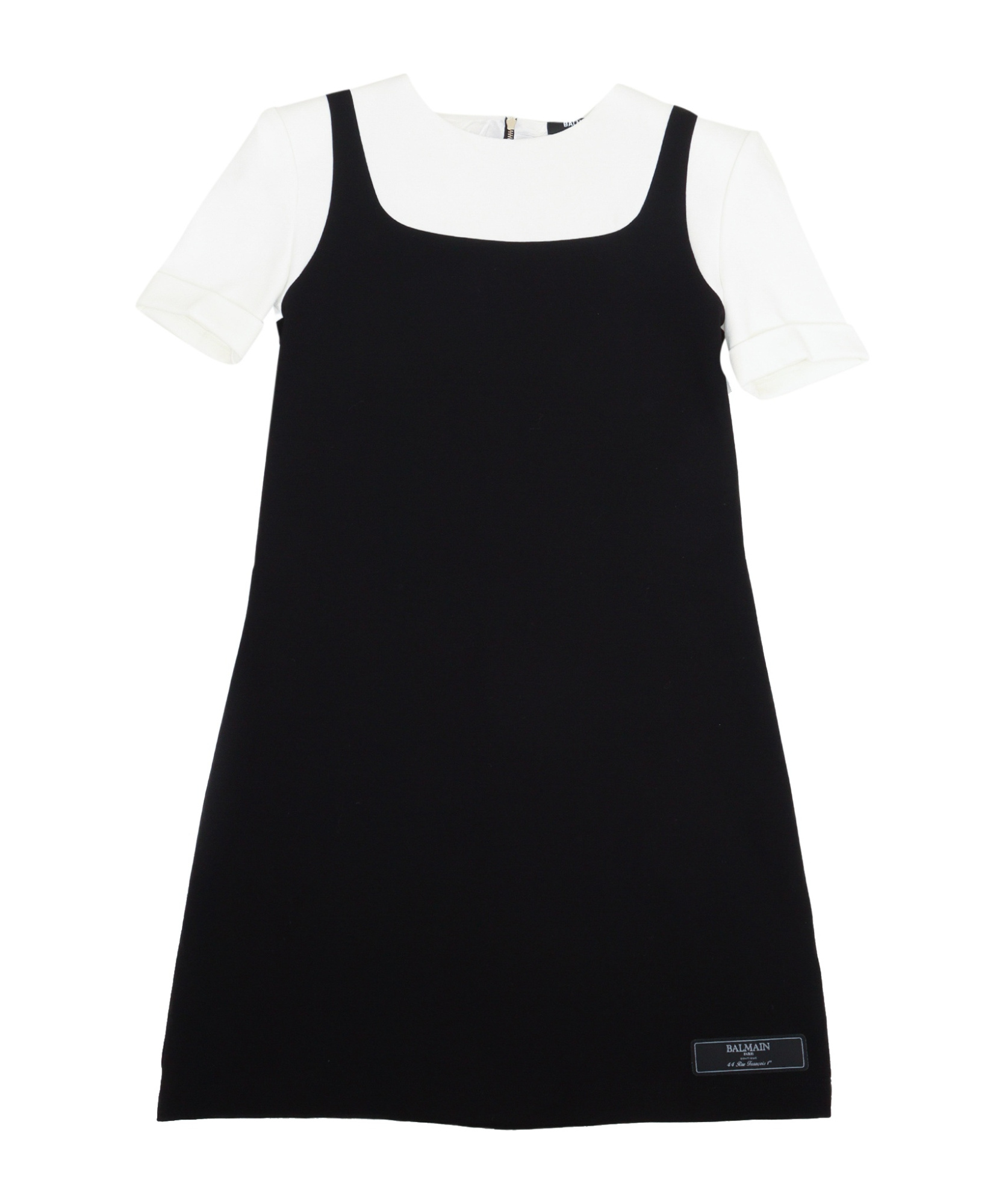 Balmain Layered-effect Dress In Black