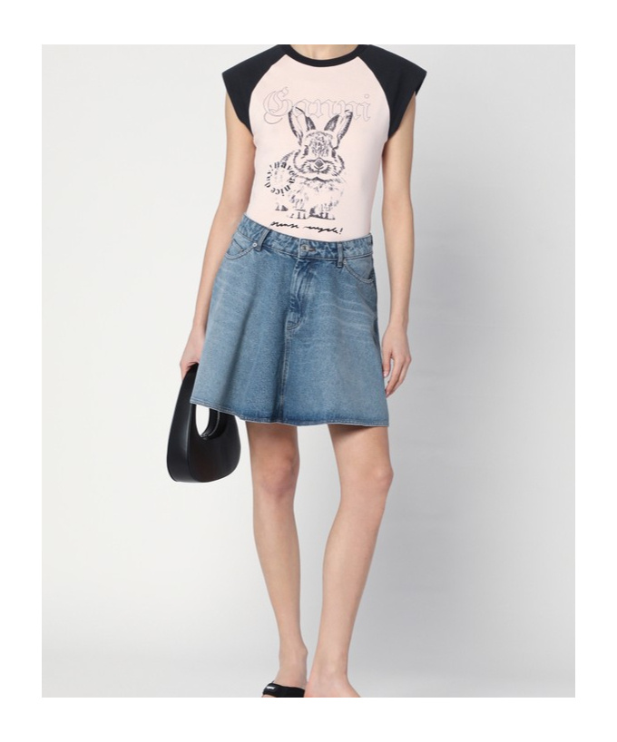 Ganni Basic Jersey Bunny Raglan T-shirt T-shirts Pink